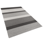 Teppich Wolle grau 140 x 200 cm Streifenmuster Kurzflor AKKAYA