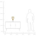 Tischlampe gold / weiss 43 cm Kegelform VELISE