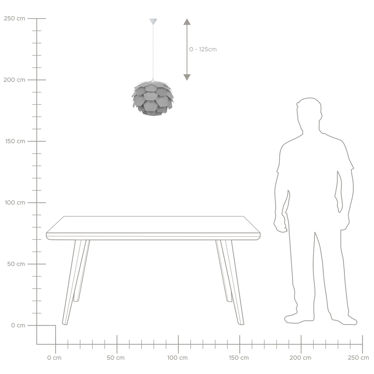 Hängelampe SEGRE S Grau