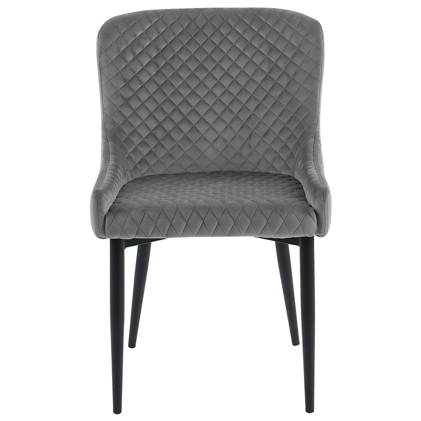 Esszimmerstuhl 2er Set SOLANO Samtstoff Grau