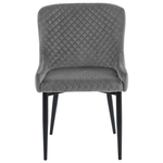 Esszimmerstuhl 2er Set SOLANO Samtstoff Grau