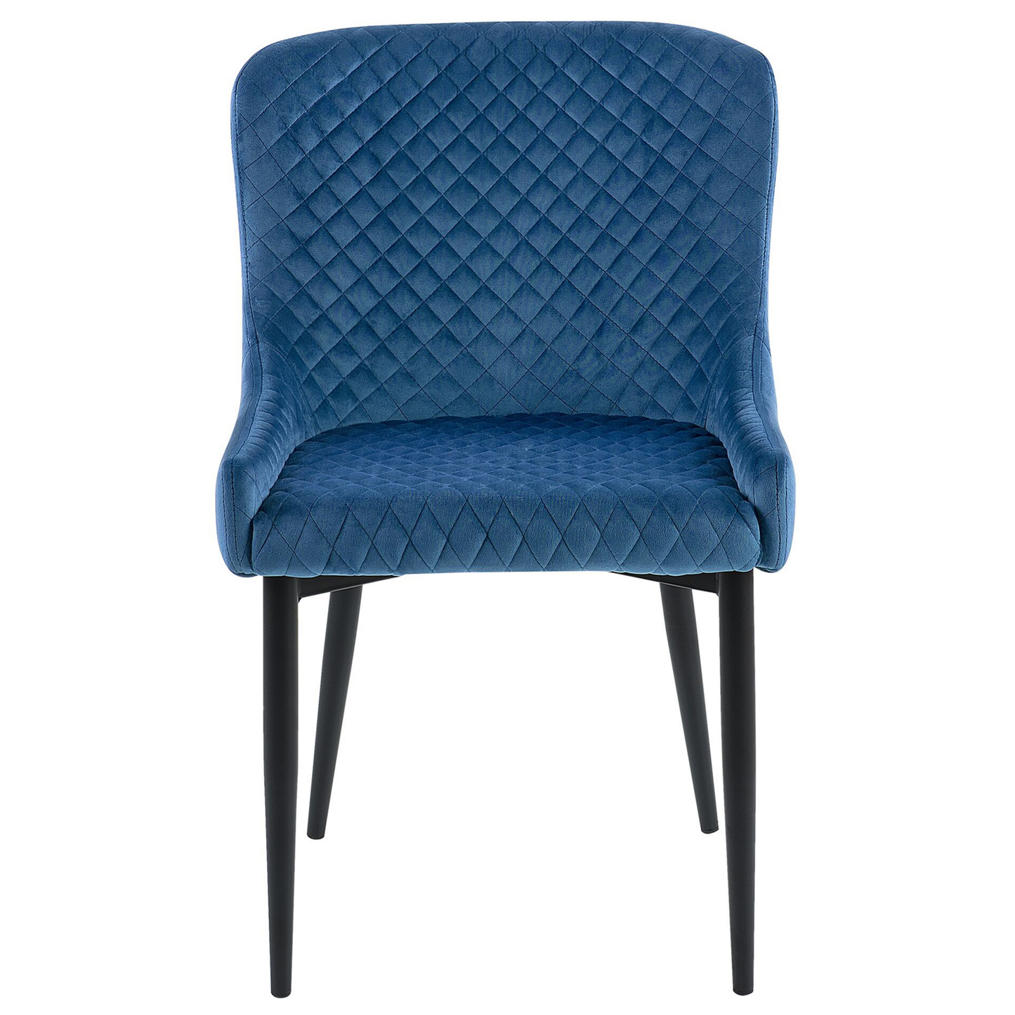 Esszimmerstuhl 2er Set SOLANO Samtstoff Marineblau