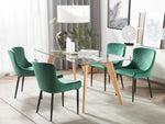 Esszimmerstuhl 2er Set Samtstoff Grün SOLANO