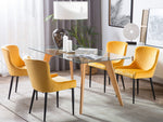 Esszimmerstuhl 2er Set SOLANO Samtstoff Gelb