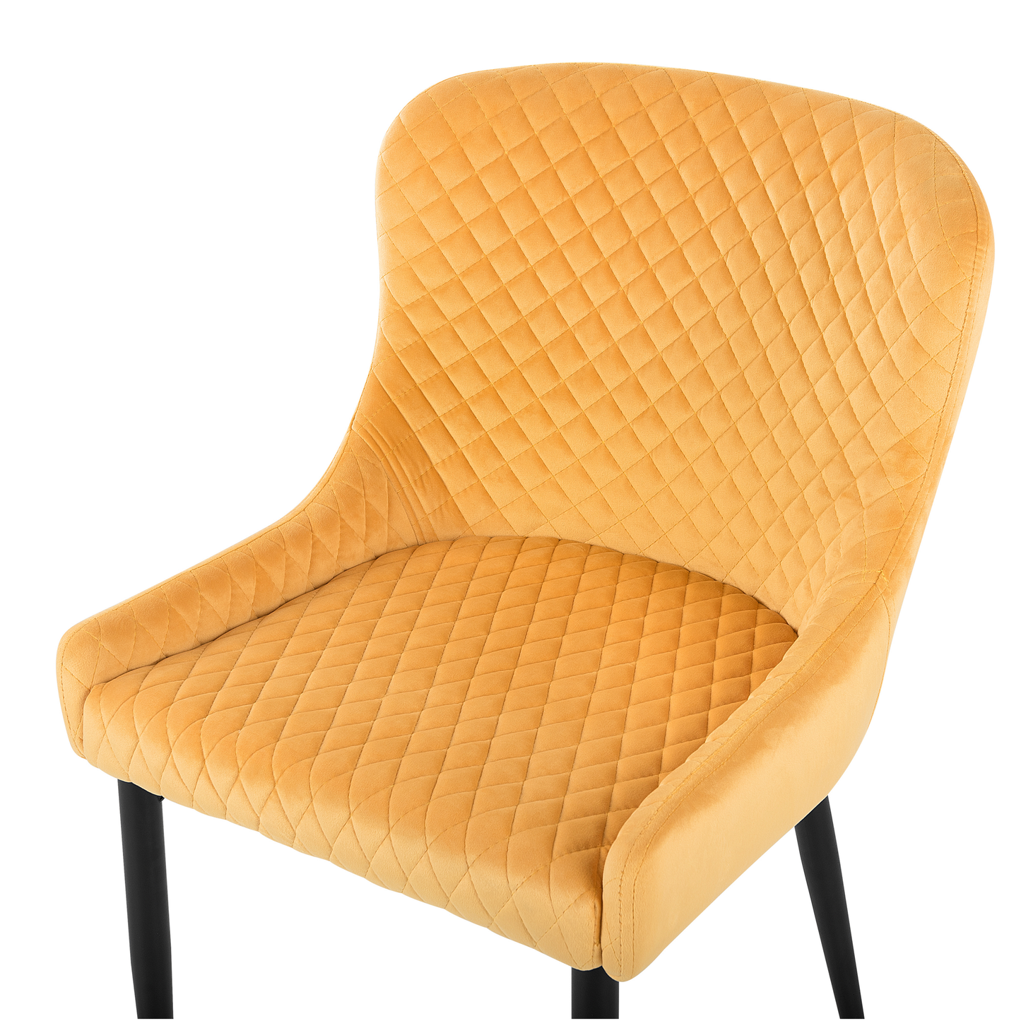 Esszimmerstuhl 2er Set SOLANO Samtstoff Gelb