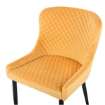 Esszimmerstuhl 2er Set SOLANO Samtstoff Gelb