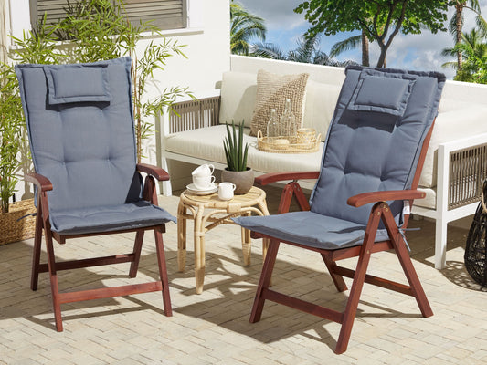 Gartenstuhlkissen 2er Set TOSCANA 50 x 70 cm Blau