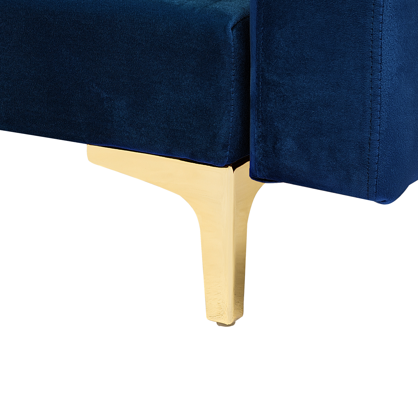Modulsofa Samtstoff Schlaffunktion marineblau linksseitig Ottomane ABERDEEN