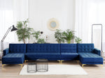 Wohnlandschaft Samtstoff marineblau ABERDEEN