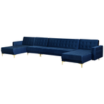 Wohnlandschaft Samtstoff marineblau ABERDEEN