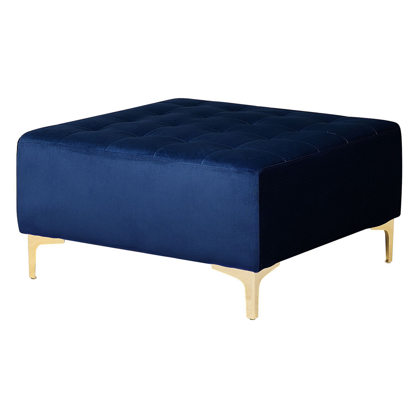Wohnlandschaft Samtstoff marineblau mit Ottomane ABERDEEN