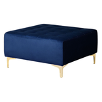 Wohnlandschaft Samtstoff marineblau mit Ottomane ABERDEEN