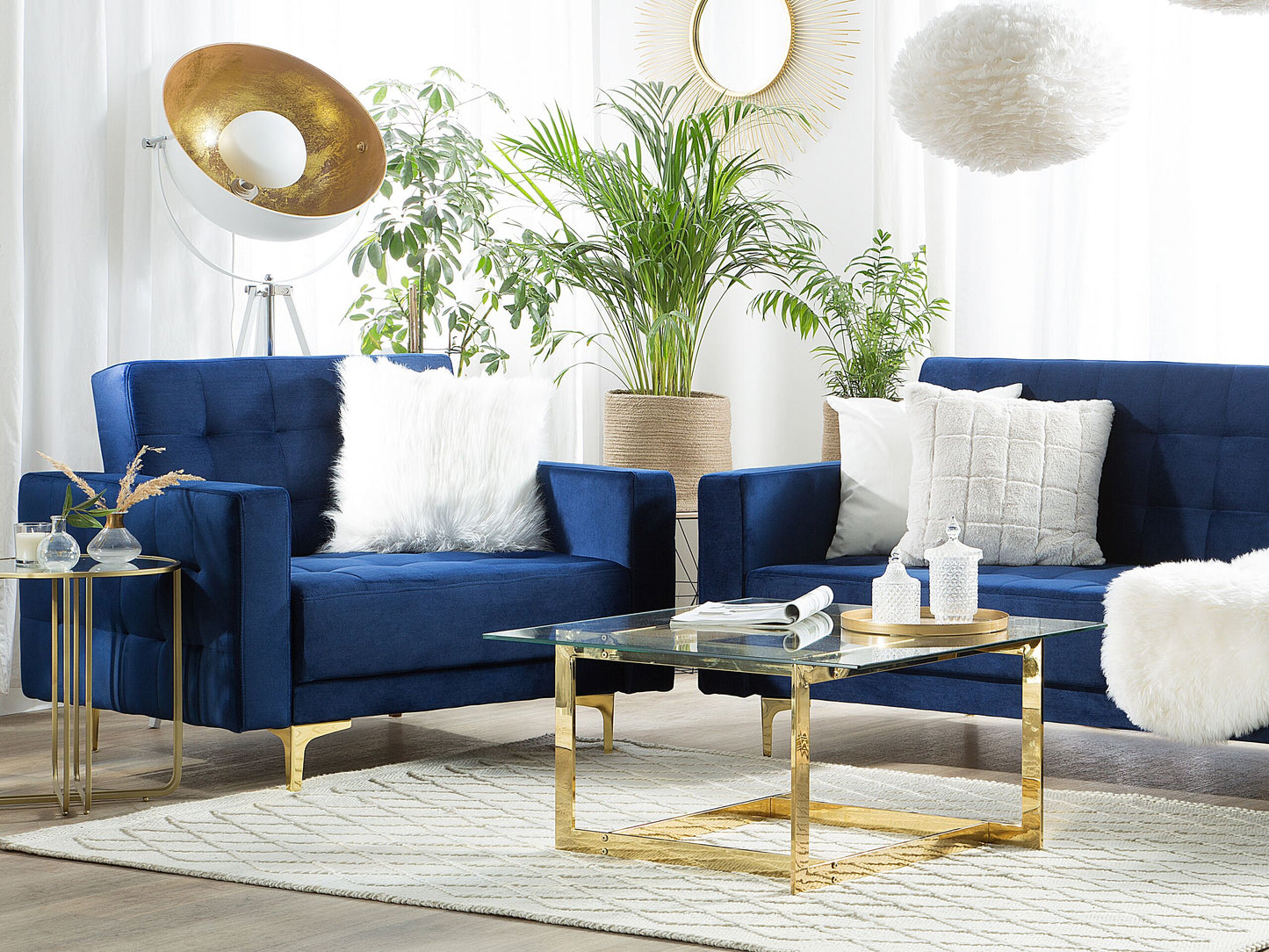 Sessel ABERDEEN Samtstoff Marineblau