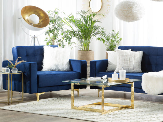 Sessel ABERDEEN Samtstoff Marineblau