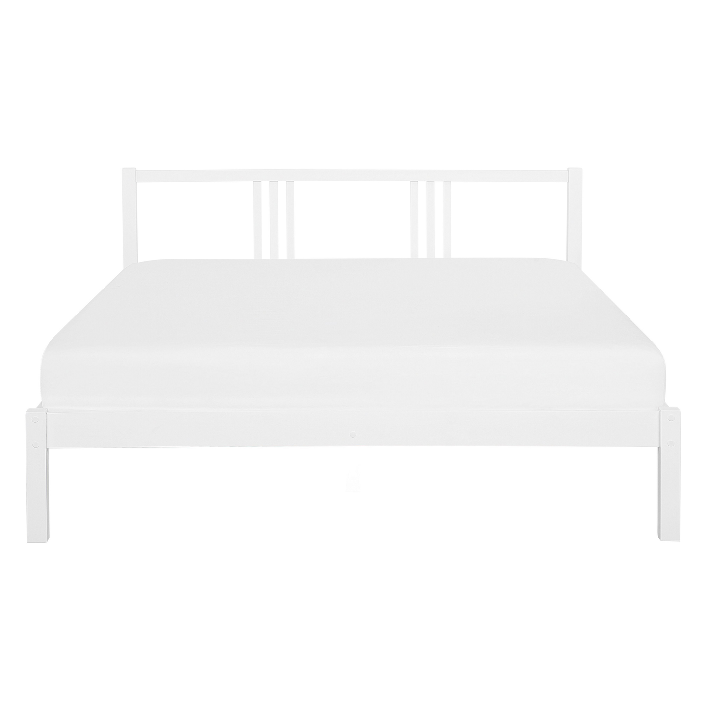 Bett mit Lattenrost Kiefernholz VANNES 140 x 200 cm Weiss