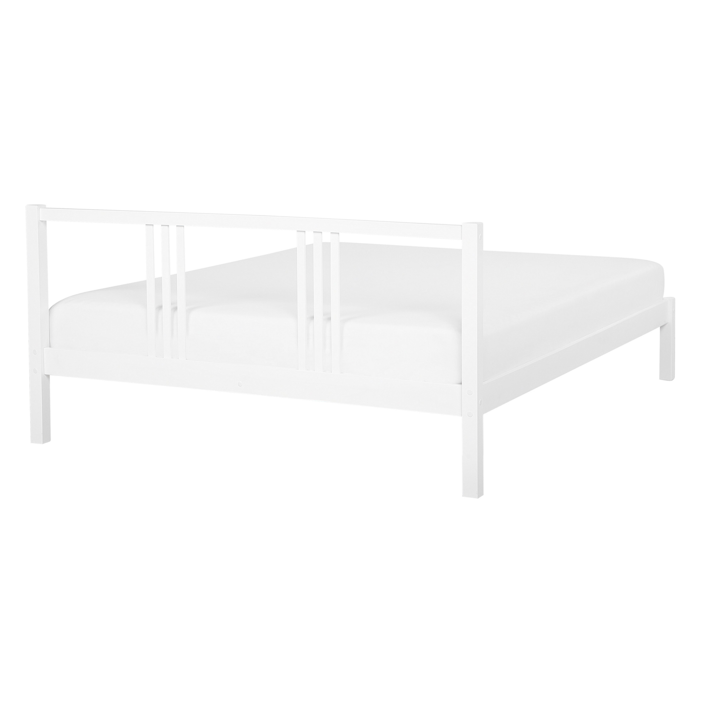 Bett mit Lattenrost Kiefernholz VANNES 140 x 200 cm Weiss