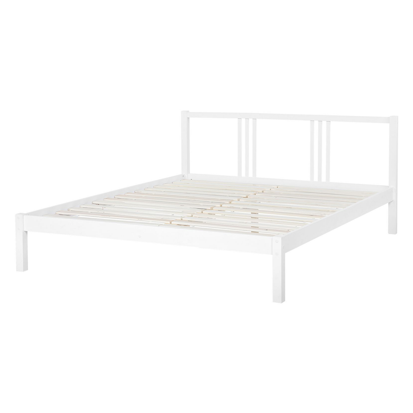 Bett mit Lattenrost Kiefernholz VANNES 140 x 200 cm Weiss