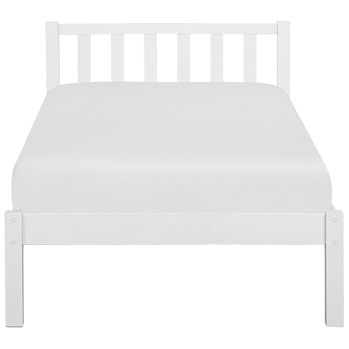 Bett mit Lattenrost Kiefernholz FLORAC 90 x 200 cm Weiss