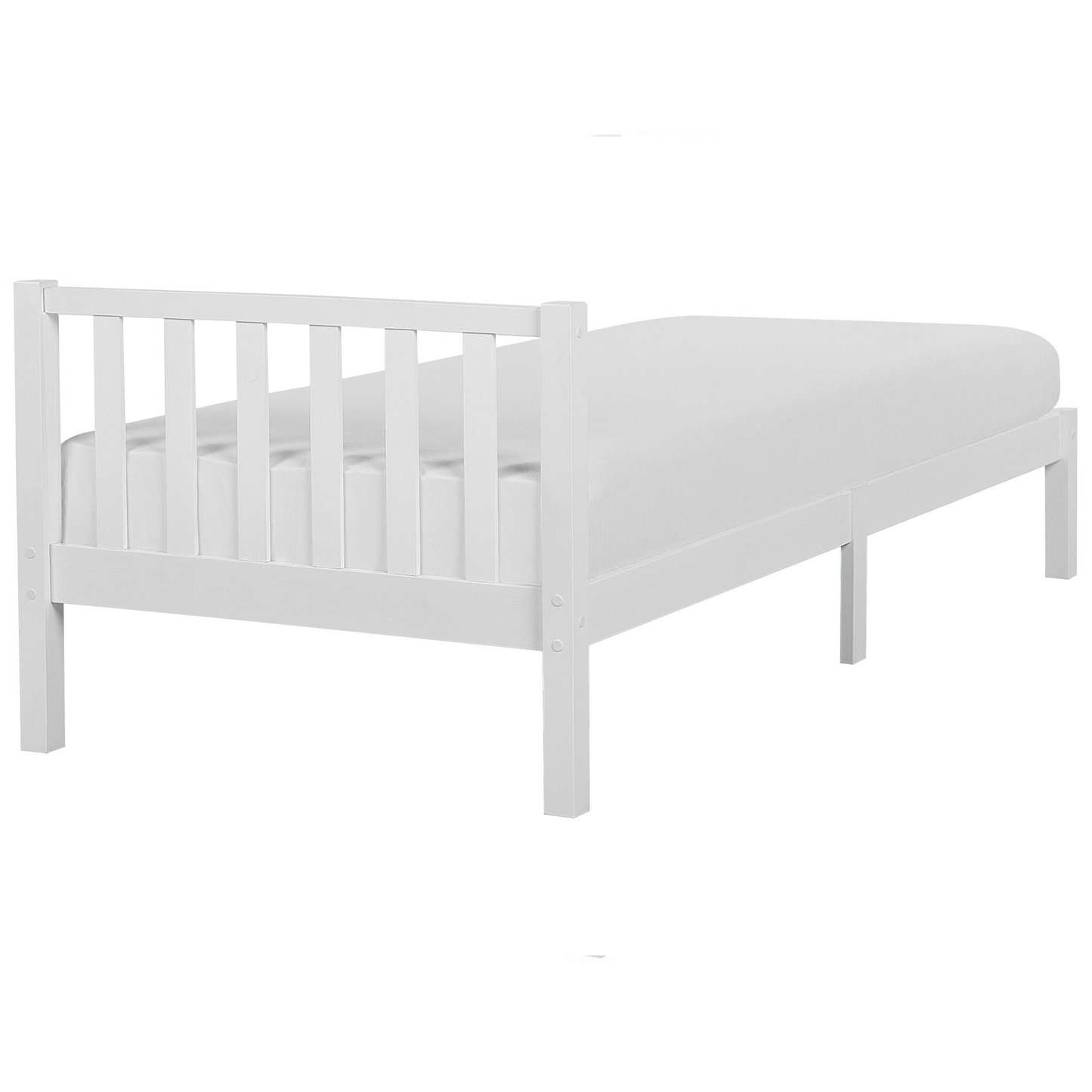 Bett mit Lattenrost Kiefernholz FLORAC 90 x 200 cm Weiss