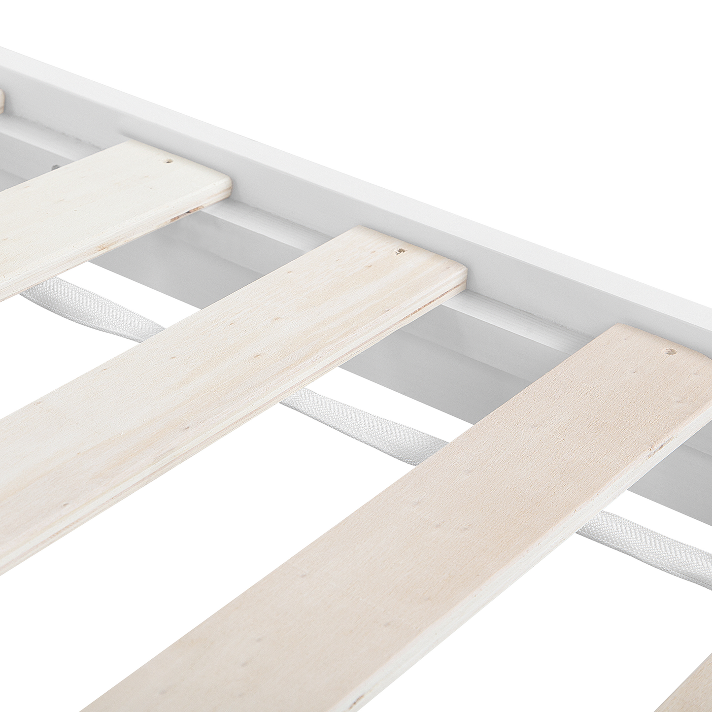 Bett mit Lattenrost Kiefernholz FLORAC 90 x 200 cm Weiss