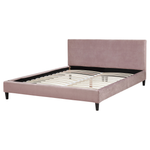 Bettrahmenbezug Samtstoff FITOU 160 x 200 cm Rosa