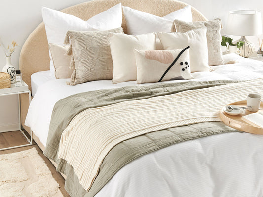 Kuscheldecke ANAMUR Baumwolle 110 x 180 cm Beige