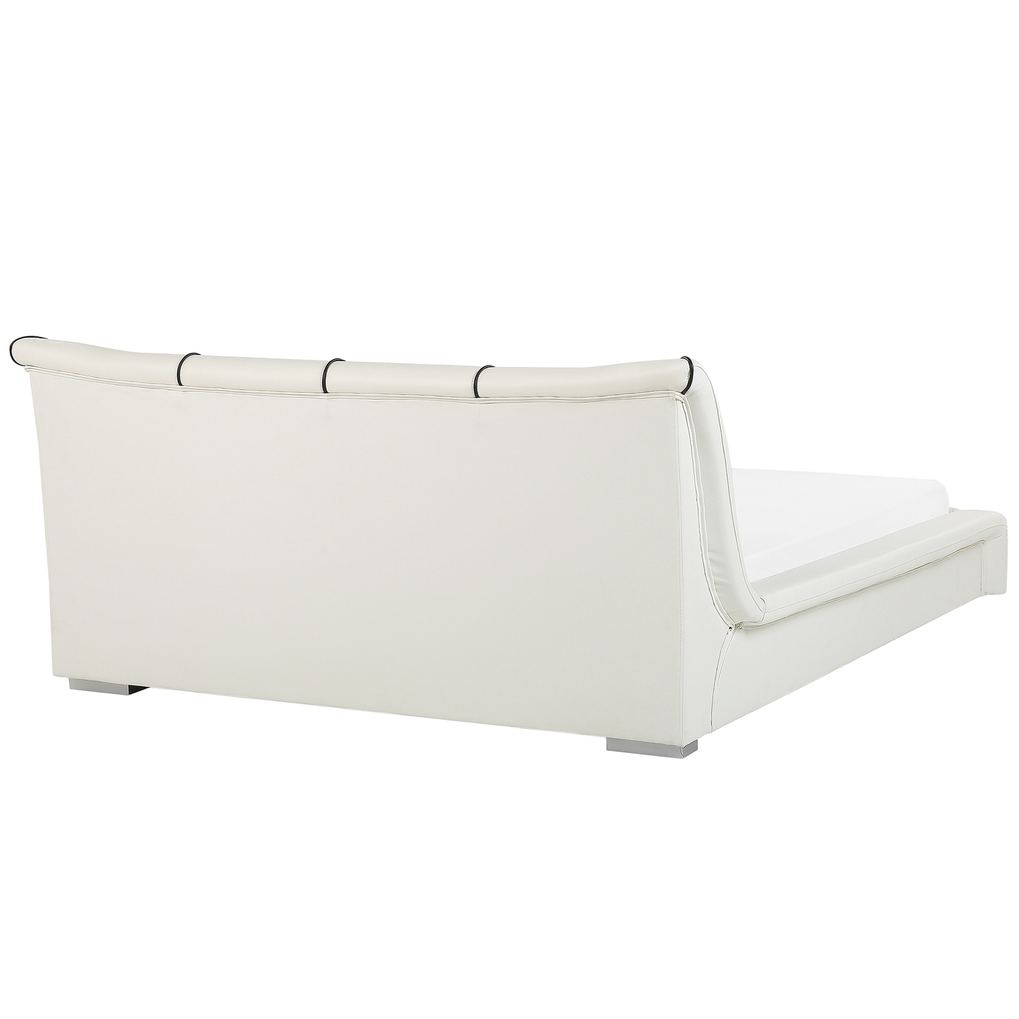 Lederbett weiss Lattenrost 180 x 200 cm mit LED-Beleuchtung bunt NANTES
