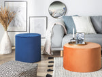 Pouf Samtstoff dunkelblau rund ⌀ 47 cm LOVETT
