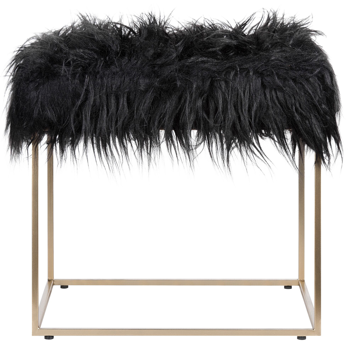 Hocker Felloptik schwarz MANHATTAN