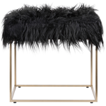 Hocker Felloptik schwarz MANHATTAN