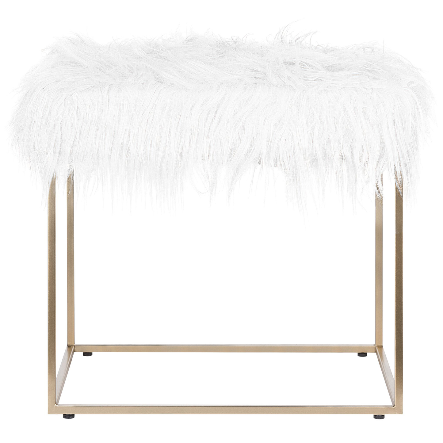 Hocker Felloptik weiss MANHATTAN
