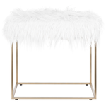 Hocker Felloptik weiss MANHATTAN