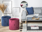 Pouf Samtstoff dunkelblau rund ⌀ 40 cm COROLLA