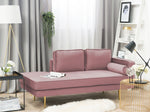 Chaiselongue Samtstoff rosa rechtsseitig MIRAMAS