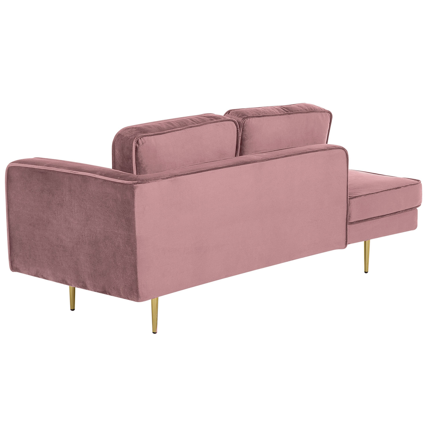 Chaiselongue Samtstoff rosa rechtsseitig MIRAMAS