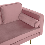 Chaiselongue Samtstoff rosa rechtsseitig MIRAMAS