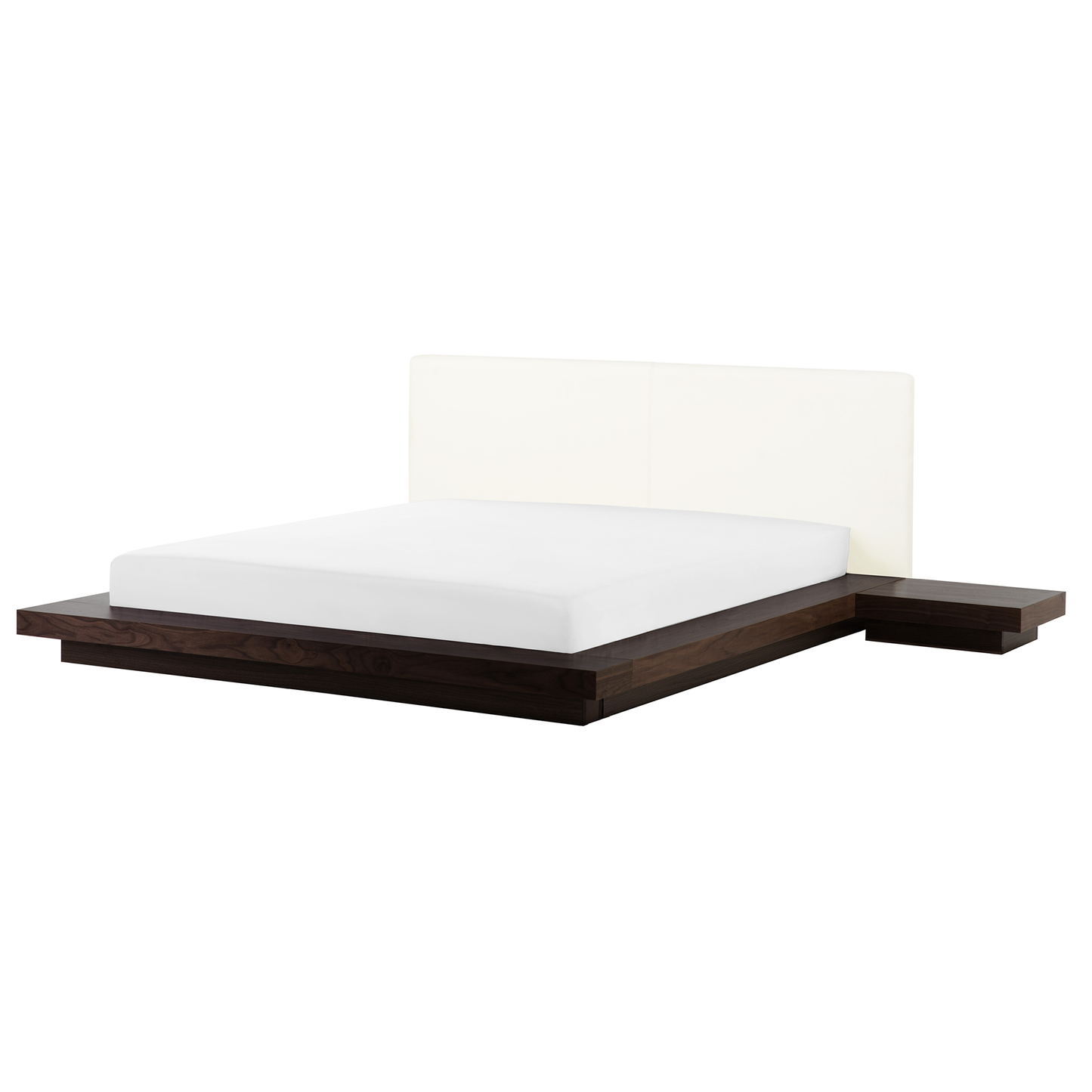 Bett mit Lattenrost Kunstleder ZEN 180 x 200 cm Dunkle Esche