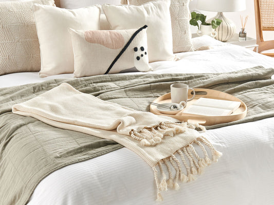 Kuscheldecke NAZILLI Baumwolle 125 x 150 cm Beige