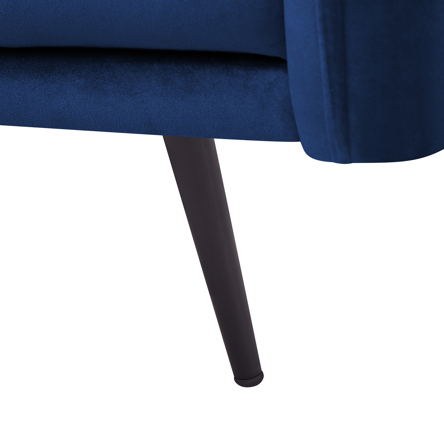 Ecksofa Samtstoff marineblau rechtsseitig VARDE