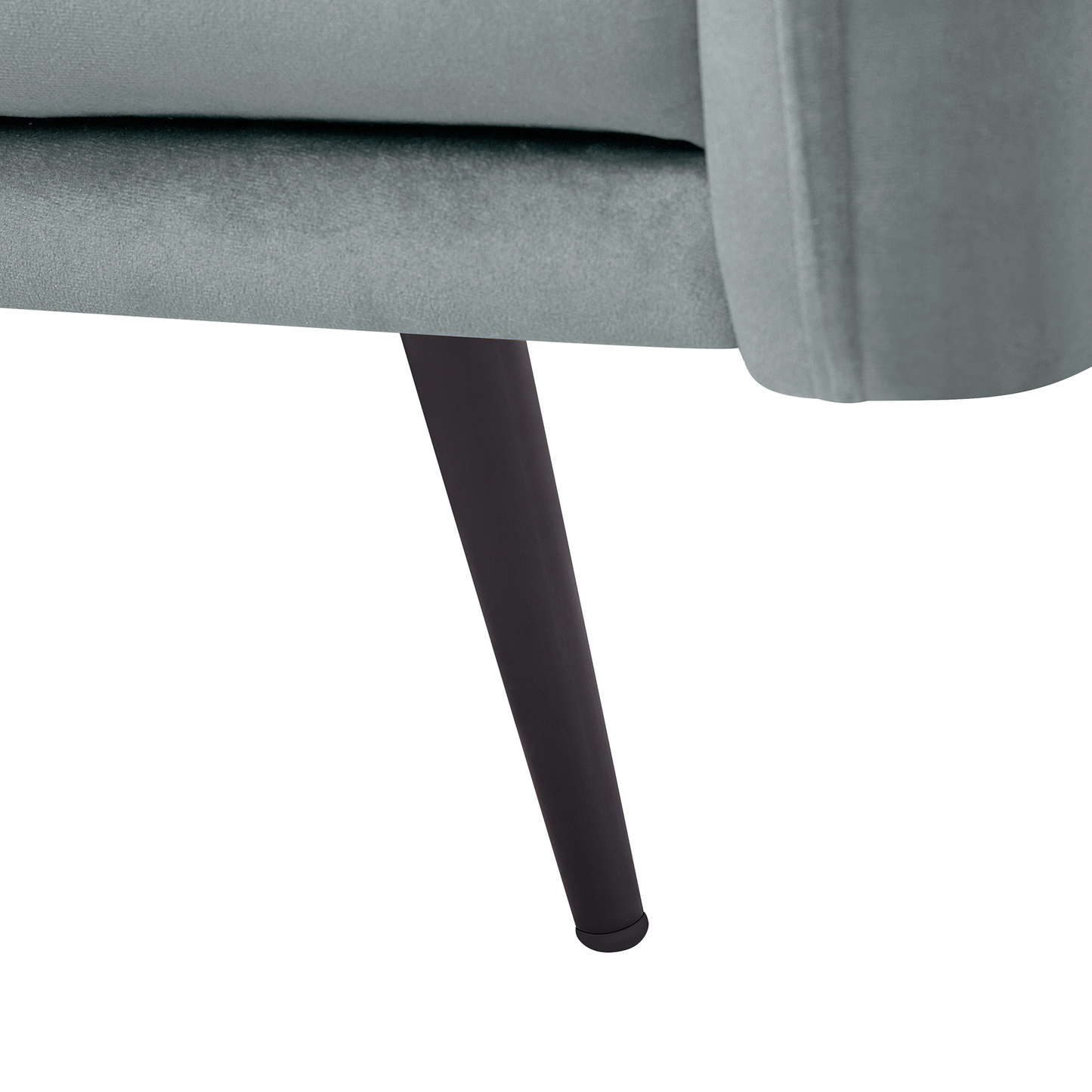 Ecksofa Samtstoff grau rechtsseitig VARDE