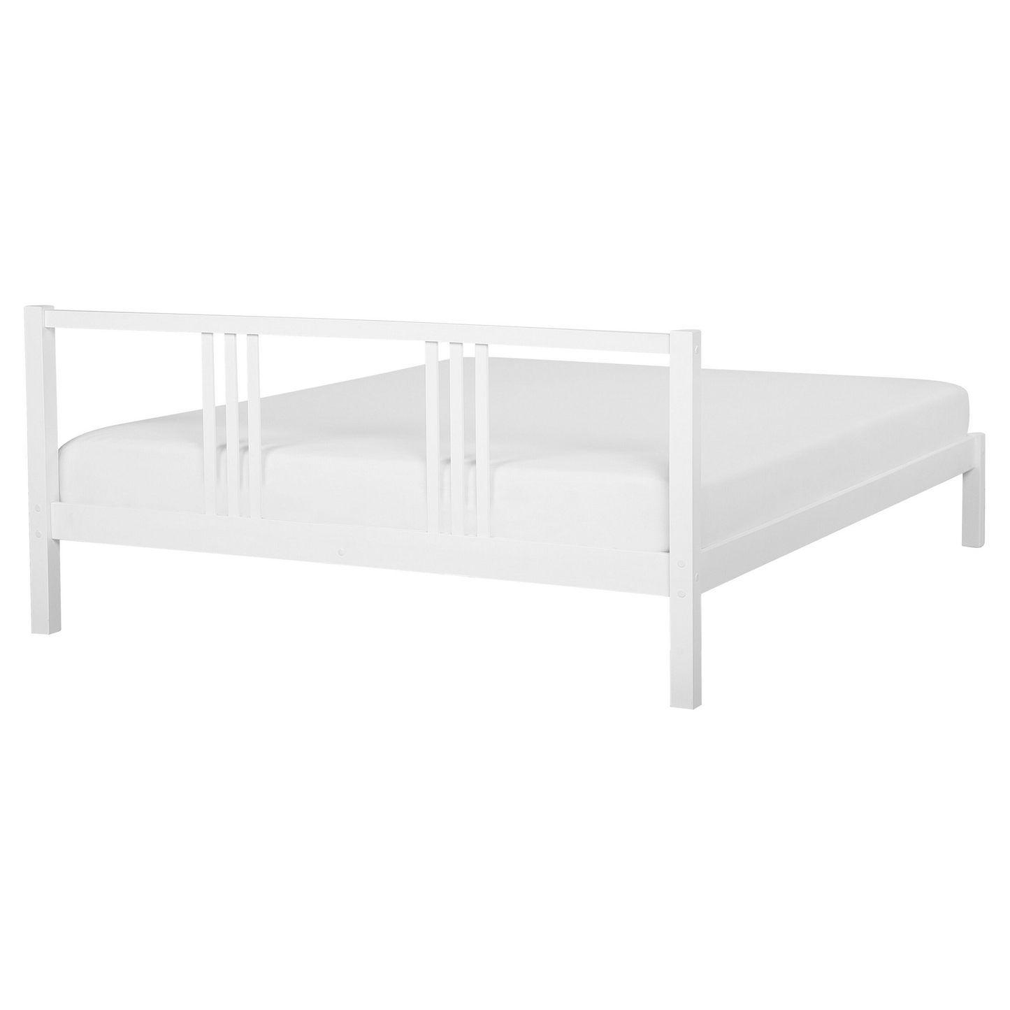 Bett mit Lattenrost Kiefernholz VANNES 160 x 200 cm Weiss