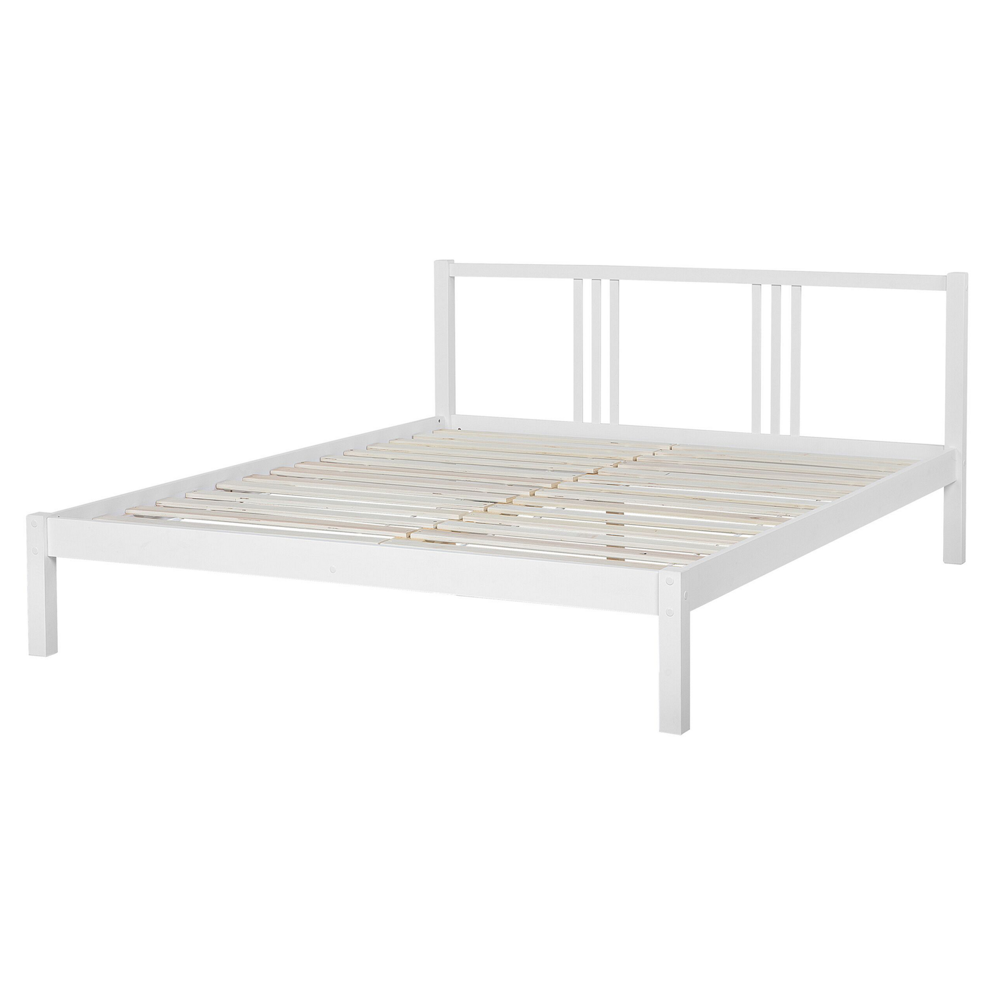 Bett mit Lattenrost Kiefernholz VANNES 160 x 200 cm Weiss