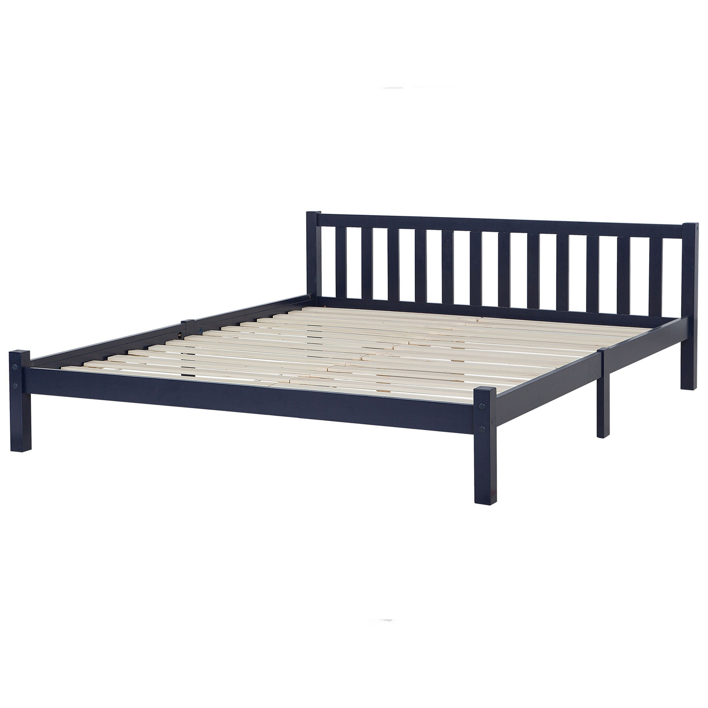 Bett mit Lattenrost Kiefernholz FLORAC 180 x 200 cm Marineblau