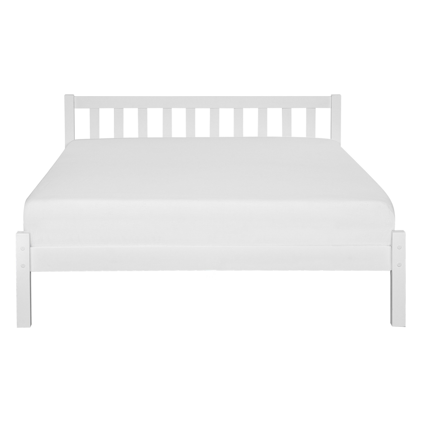 Bett mit Lattenrost Kiefernholz FLORAC 140 x 200 cm Weiss