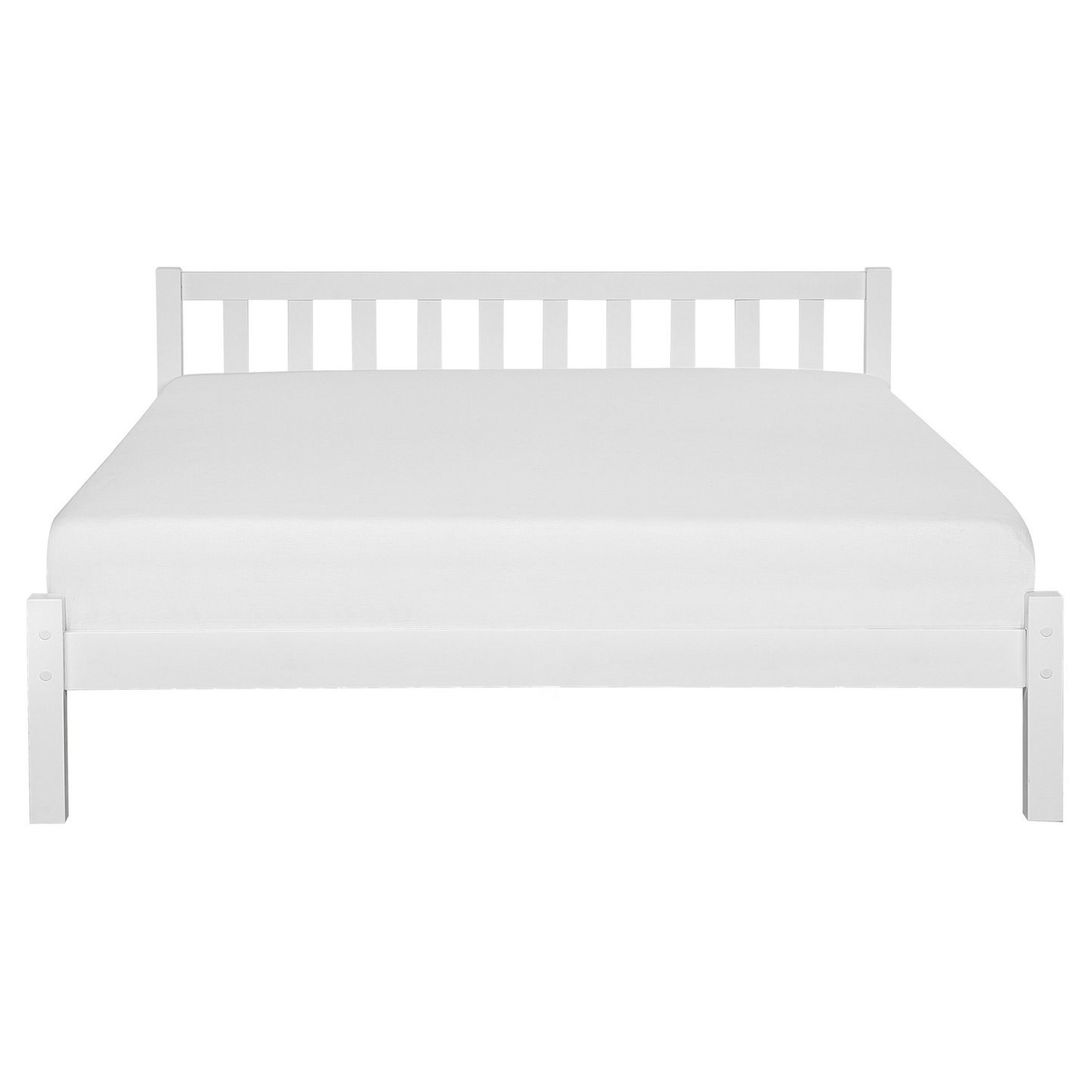 Bett mit Lattenrost Kiefernholz FLORAC 160 x 200 cm Weiss