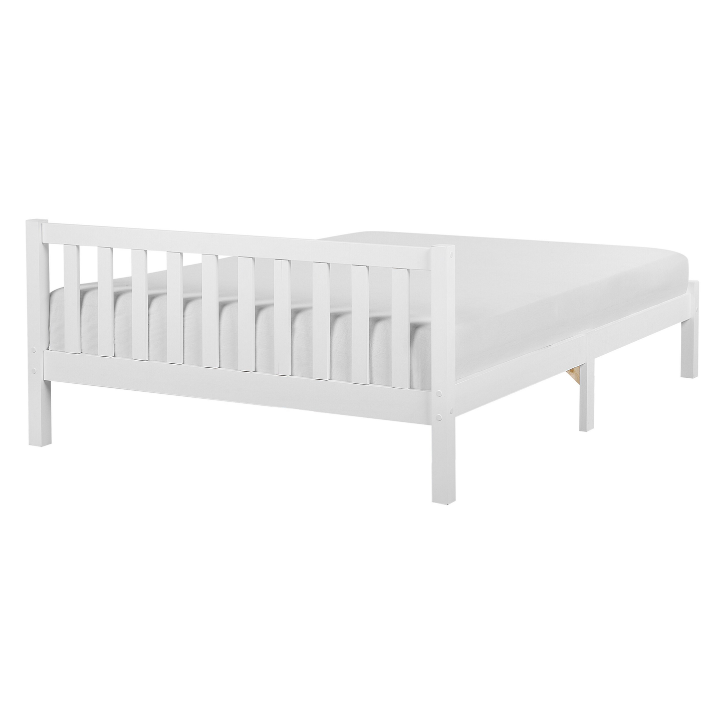Bett mit Lattenrost Kiefernholz FLORAC 140 x 200 cm Weiss