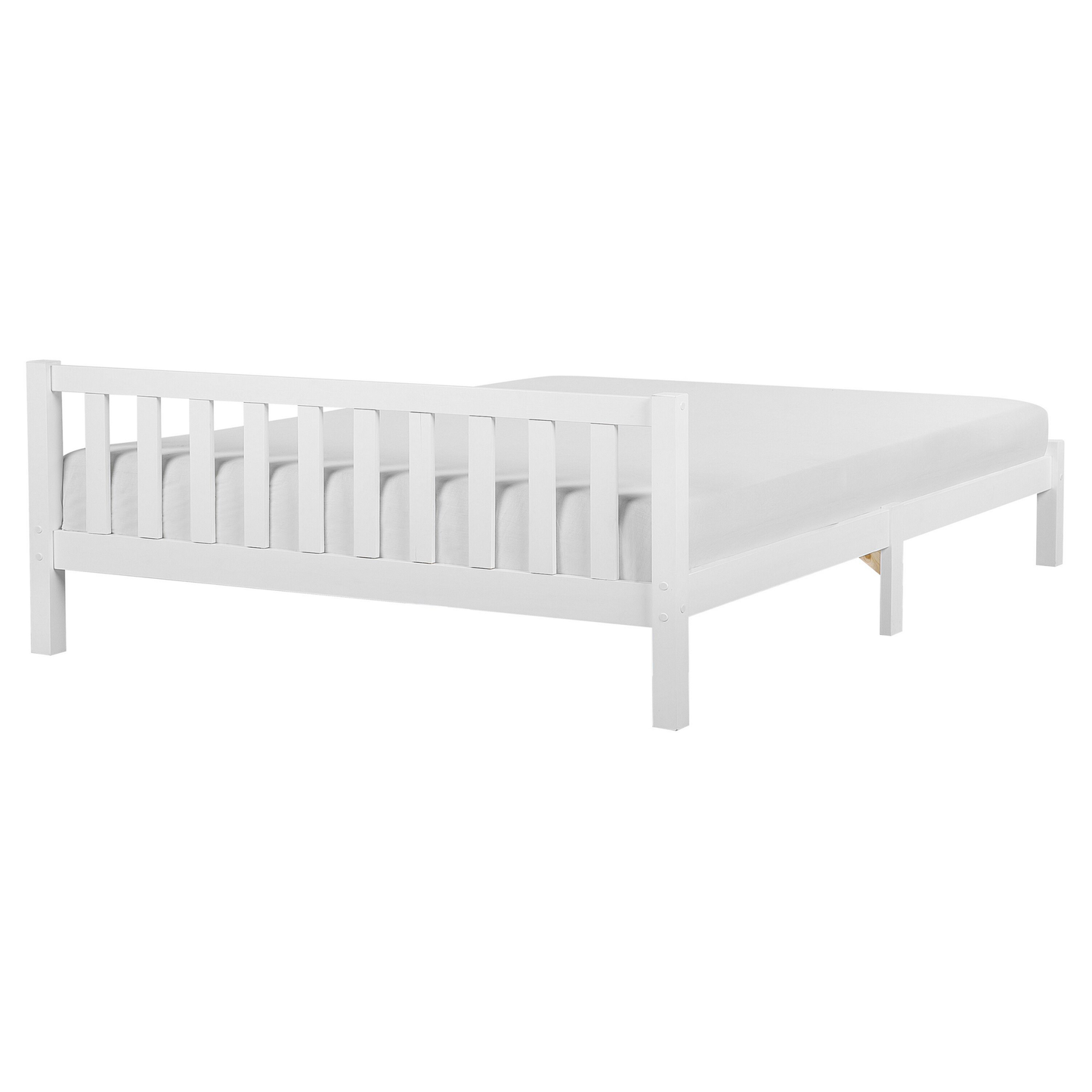 Bett mit Lattenrost Kiefernholz FLORAC 160 x 200 cm Weiss