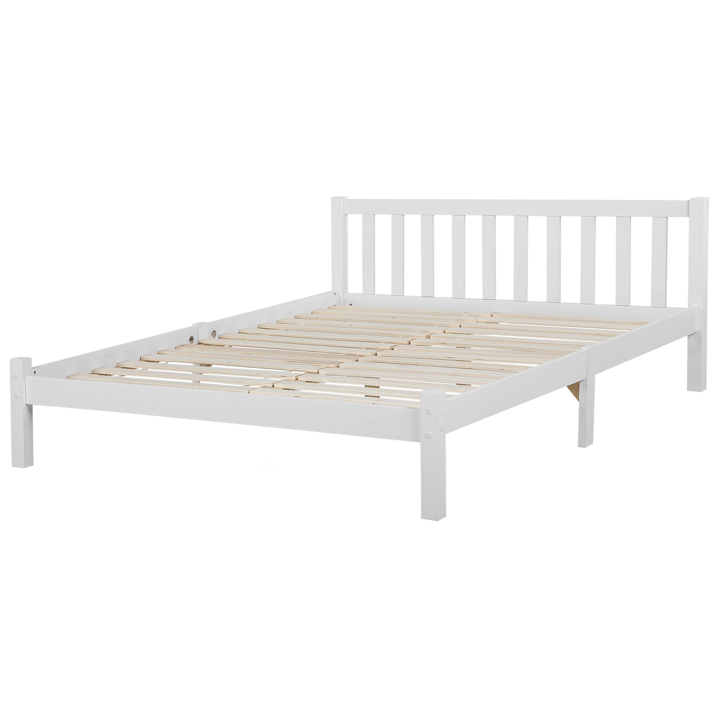 Bett mit Lattenrost Kiefernholz FLORAC 180 x 200 cm Weiss