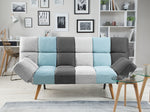 3-Sitzer Schlafsofa Patchwork grau / blau INGARO
