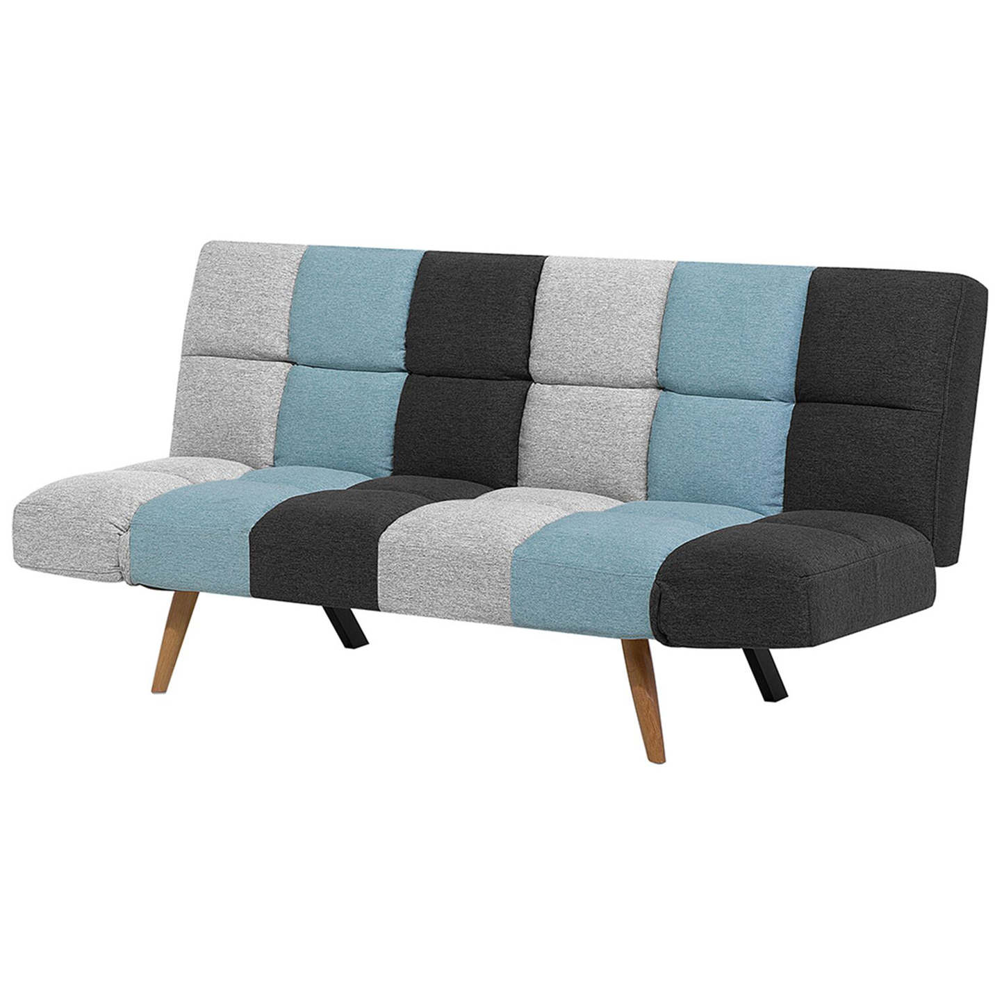 3-Sitzer Schlafsofa Patchwork grau / blau INGARO